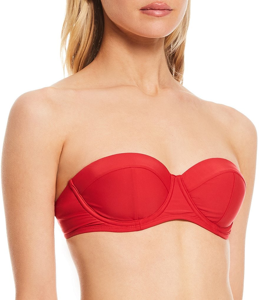 Antonio Melani Solid Underwire Bandeau Swim Top