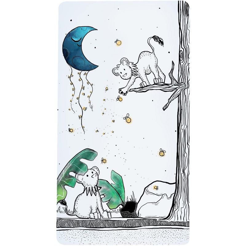 JumpOff Jo Fitted Crib Sheet - Cotton Crib Sheet for Standard Sized Crib Mattresses - Hypoallergenic and Breathable - 28 x 52 Inches - Lionhearted