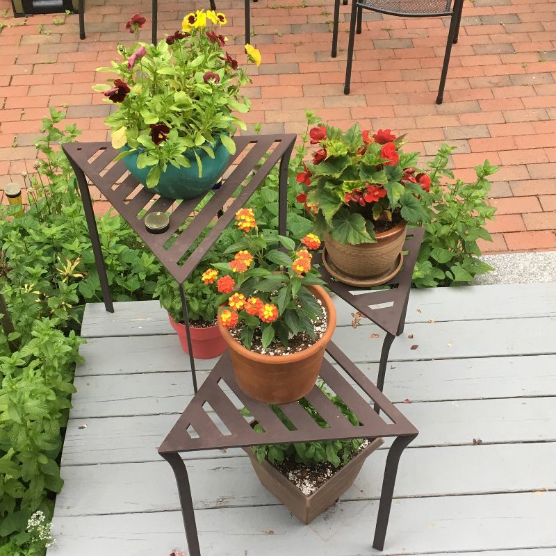 24" 3pc Triangular Nesting Tables Roman Bronze Finish - ACHLA Designs