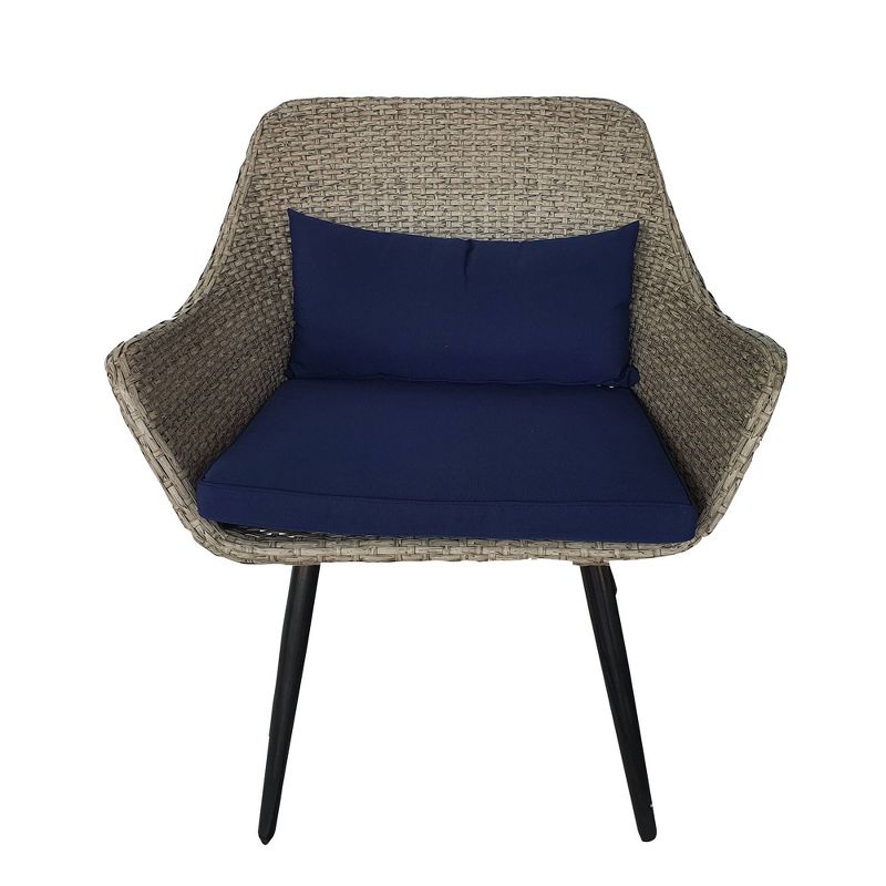 3pc Outdoor Conversation Set with Cushions - Brown - TK Classics