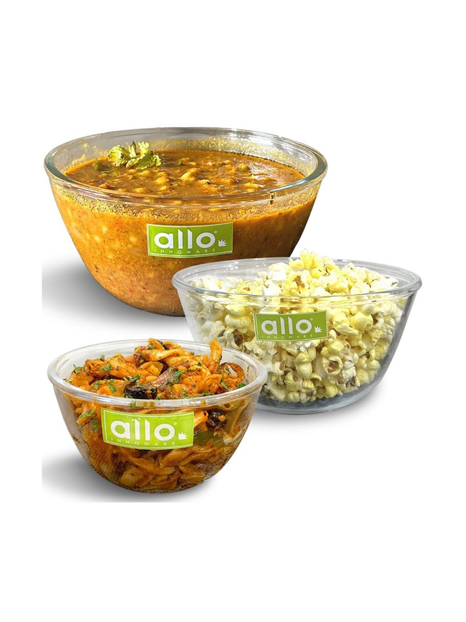 Borosilicate Glass Mixing & Serving Bowls, Oven & Microwave, Dishwasher and Freezer Safe Bowls