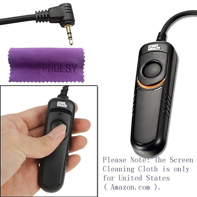Remote Shutter Cable E3 for Canon Pentax Samsung Contax Sigma Hassleblad Cameras with Pholsy Screen Cleaning Cloth Replaces Canon RS60E3