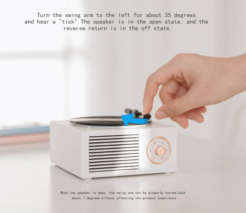Bluetooth Speaker Mini Music Player Subwoofer Nostalgic Retro Record Wireless Player