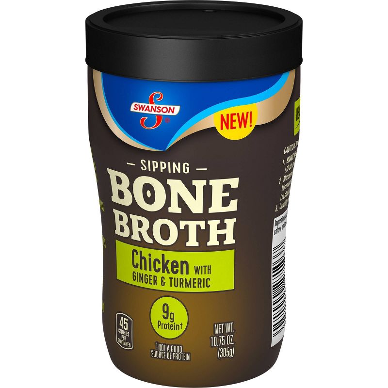 Swanson Sipping Bone Broth Chicken with Ginger & Turmeric - 10.5oz