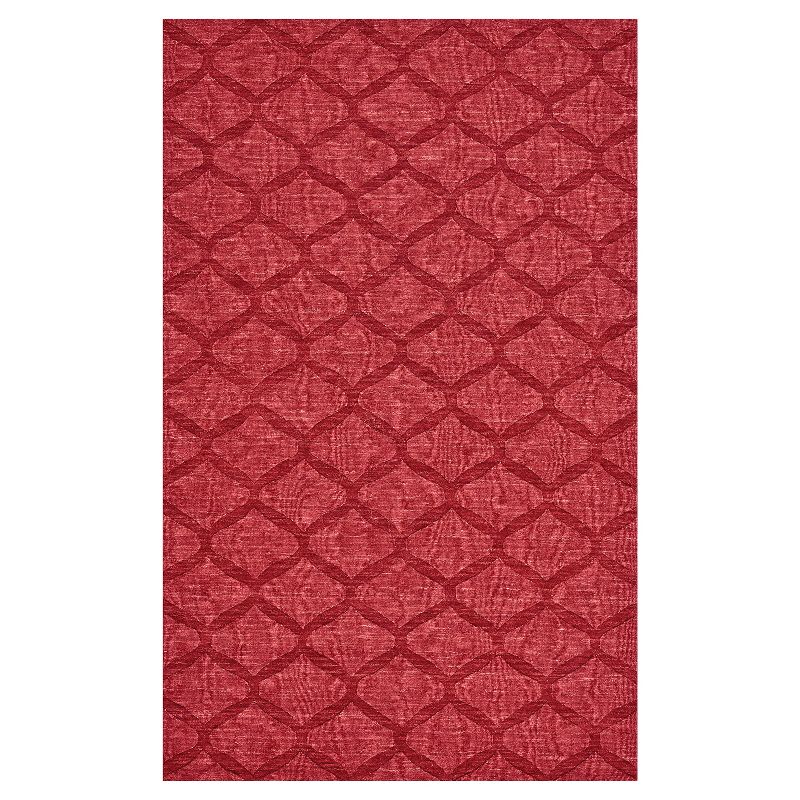 5'X8' Geometric Woven Area Rugs Red - Weave & Wander