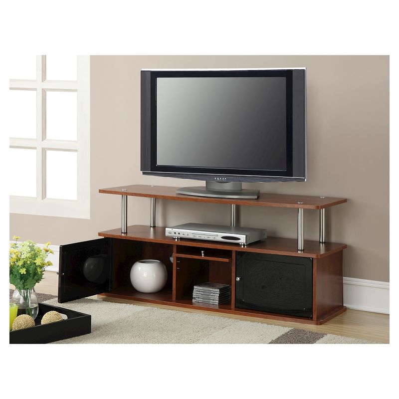 TV Stand with 3 Cabinets Cherry - Breighton Home
