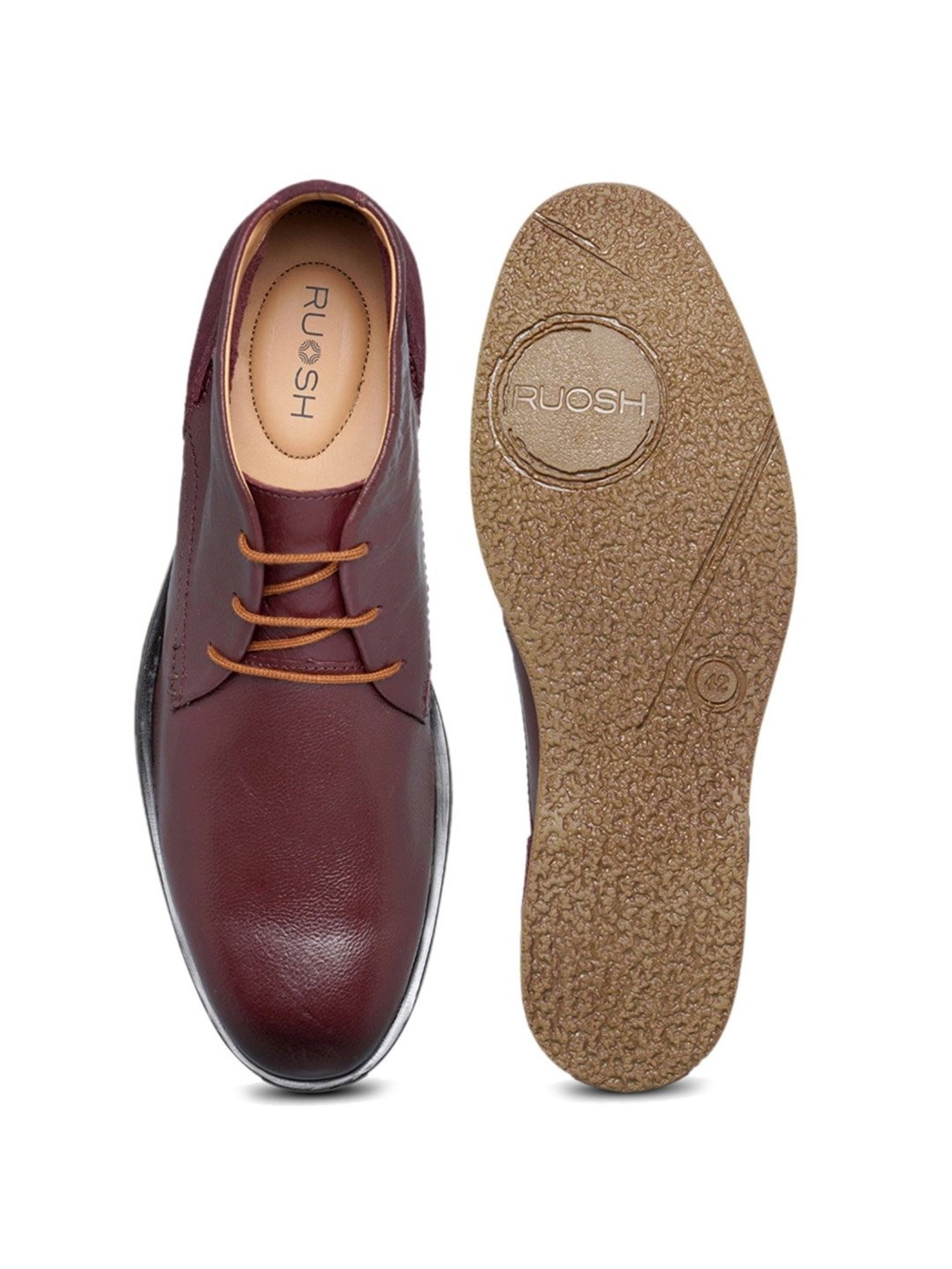 Ruosh Men's Maroon Chukka Boots