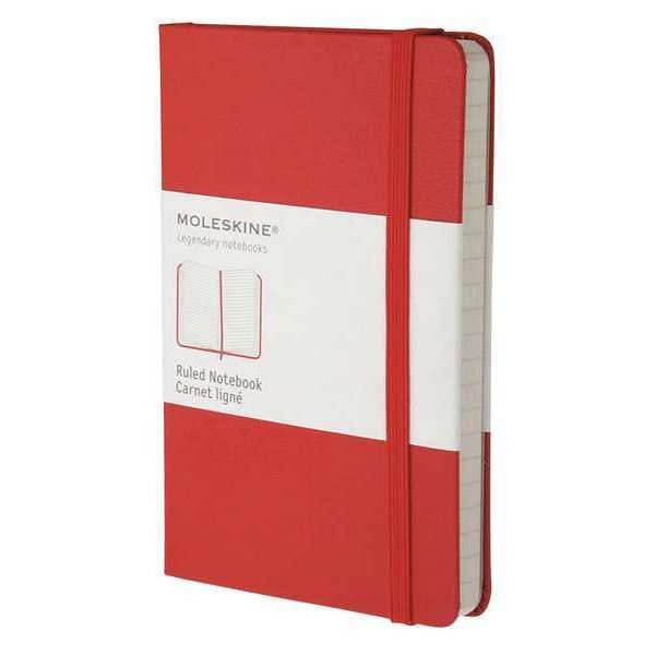 Hard Cover Notebook, Plain, 5 1/2 x 3 1/2, Red Cover, 192 Sheets HBGMM710R