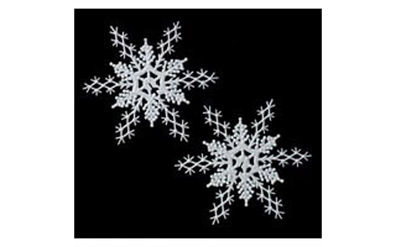Darice Set of 3 White Hanging Glittered Christmas Snowflake Ornaments 11"