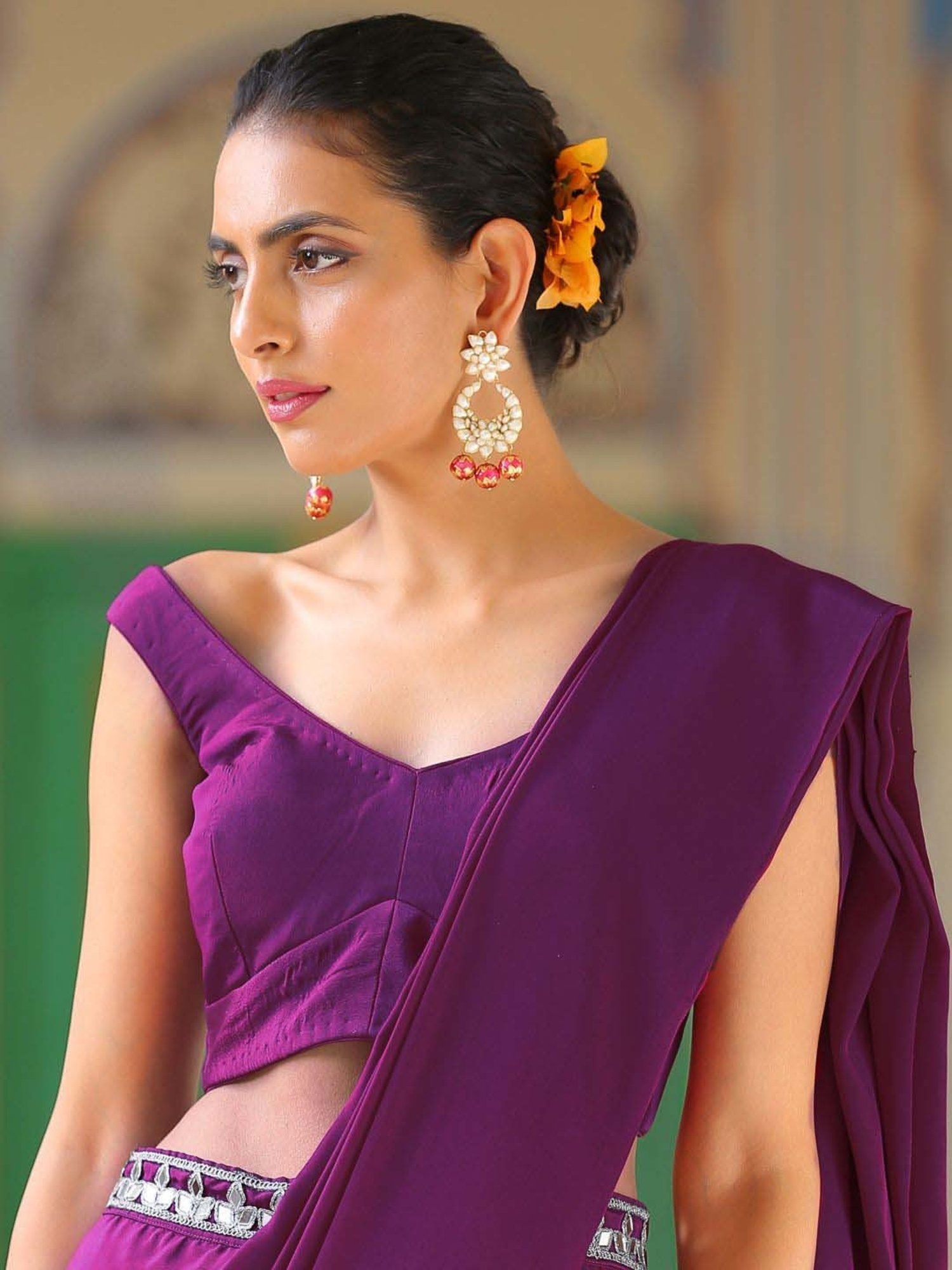 Swtantra Purple Plain Readymade Blouse