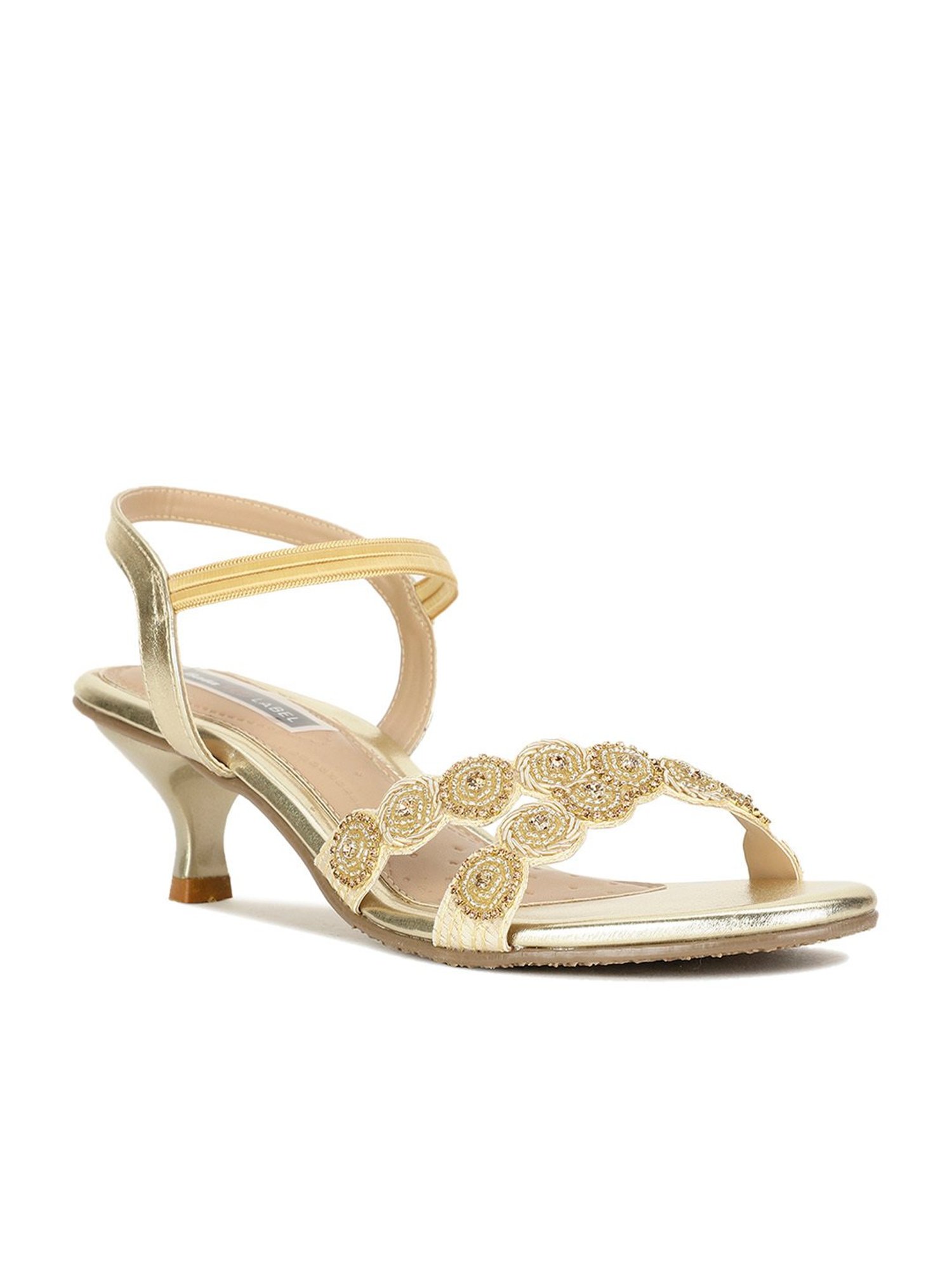 Bata Women's PEACHE 23 Gold Ankle Strap Sandals