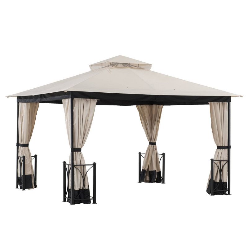 Ambler 11' X 13' Soft Top Steel Frame 2-Tier Outdoor Vented Gazebo - Sunjoy