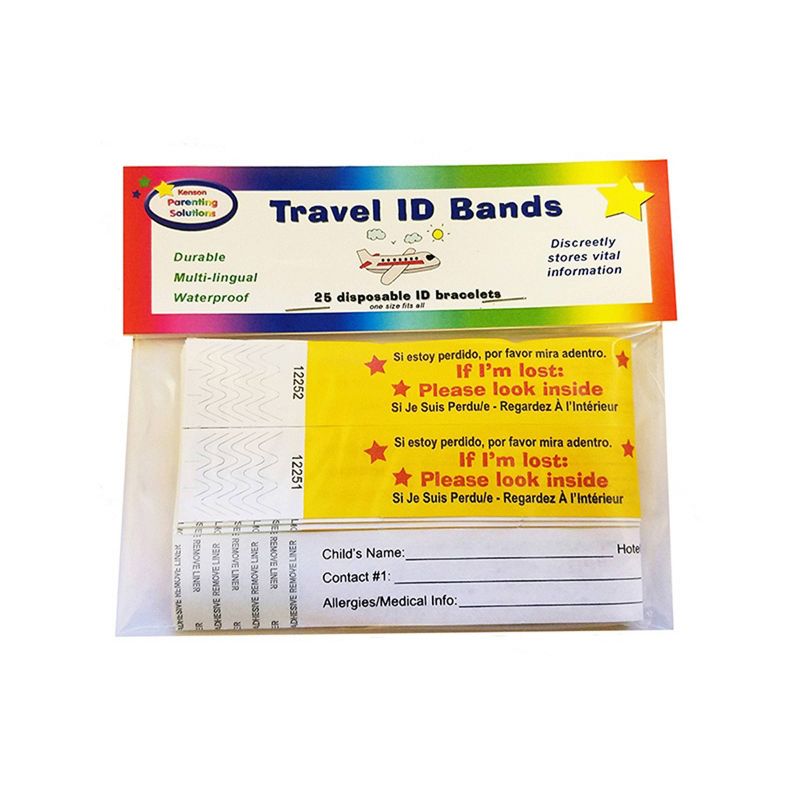 Kenson Kids Travel ID Bands, 25ct