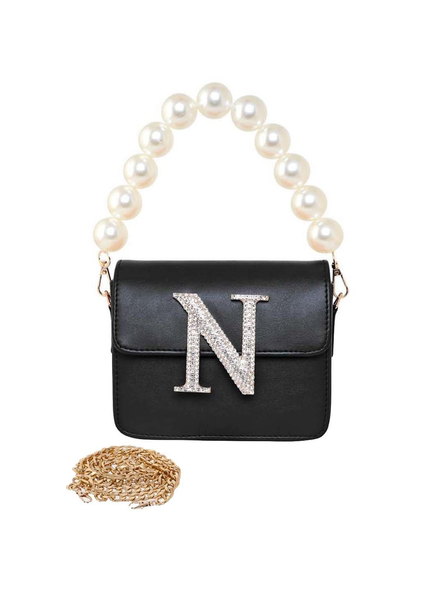 Esbeda Black Embellished Small Sling Handbag