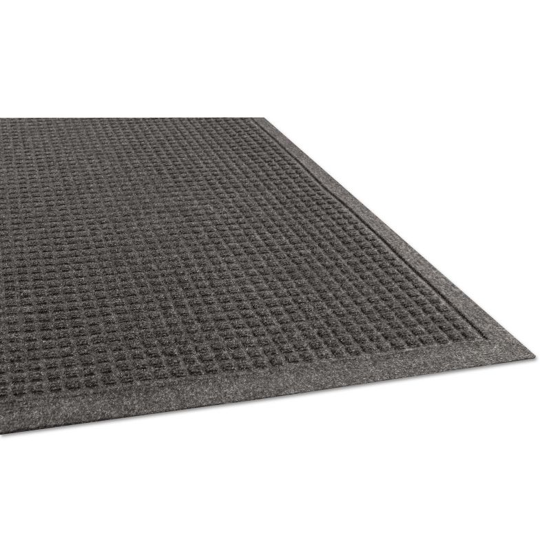 1'4"x2'4" Rectangle Indoor and Outdoor Polyurethane Floor Mat Black - PiccoCasa