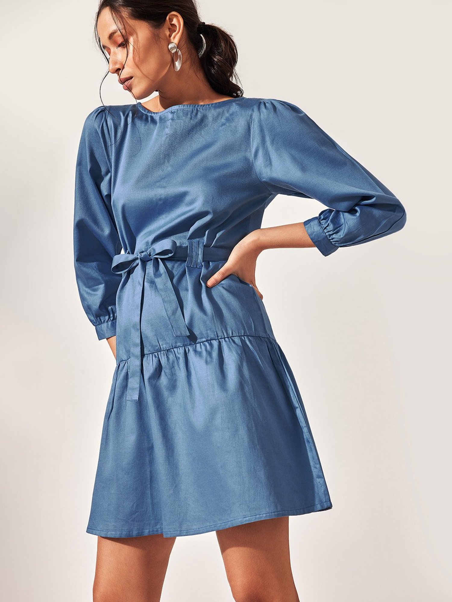 The Label Life Blue Skater Dress