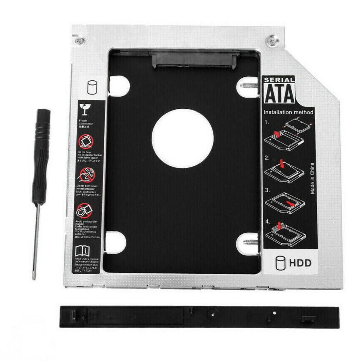 HDD Universal CD/DVD Caddy 12.7mm SATA to SATA Hard Drive Adapter For Laptop