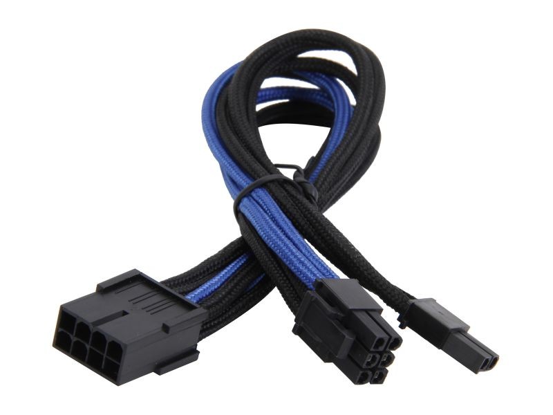 Silverstone PP07-PCIB Sleeved Extension Power Supply Cable, 1 x 8pin to PCI-E 8pin(6+2) Connector