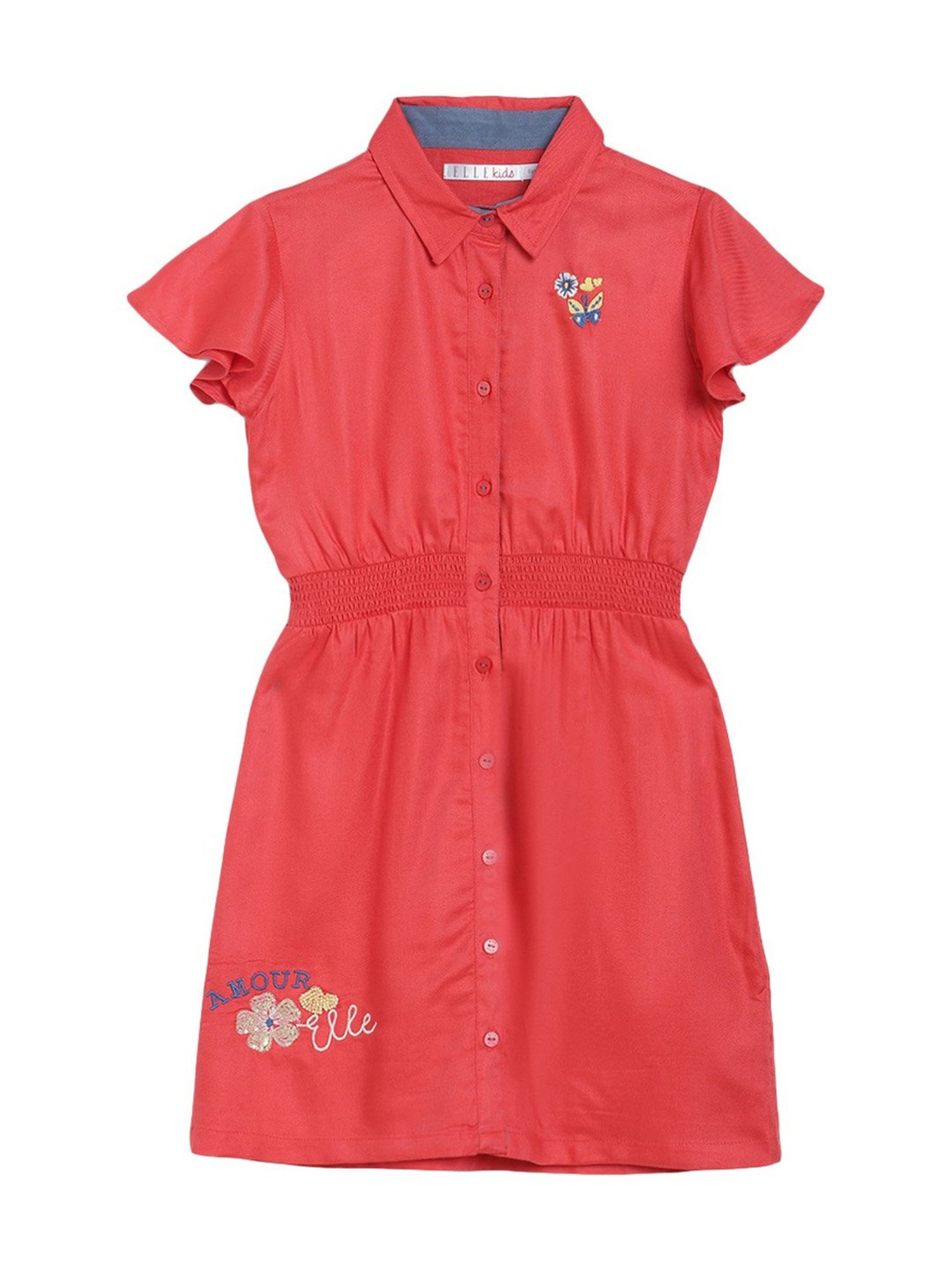 Elle Kids Coral Cotton Dress