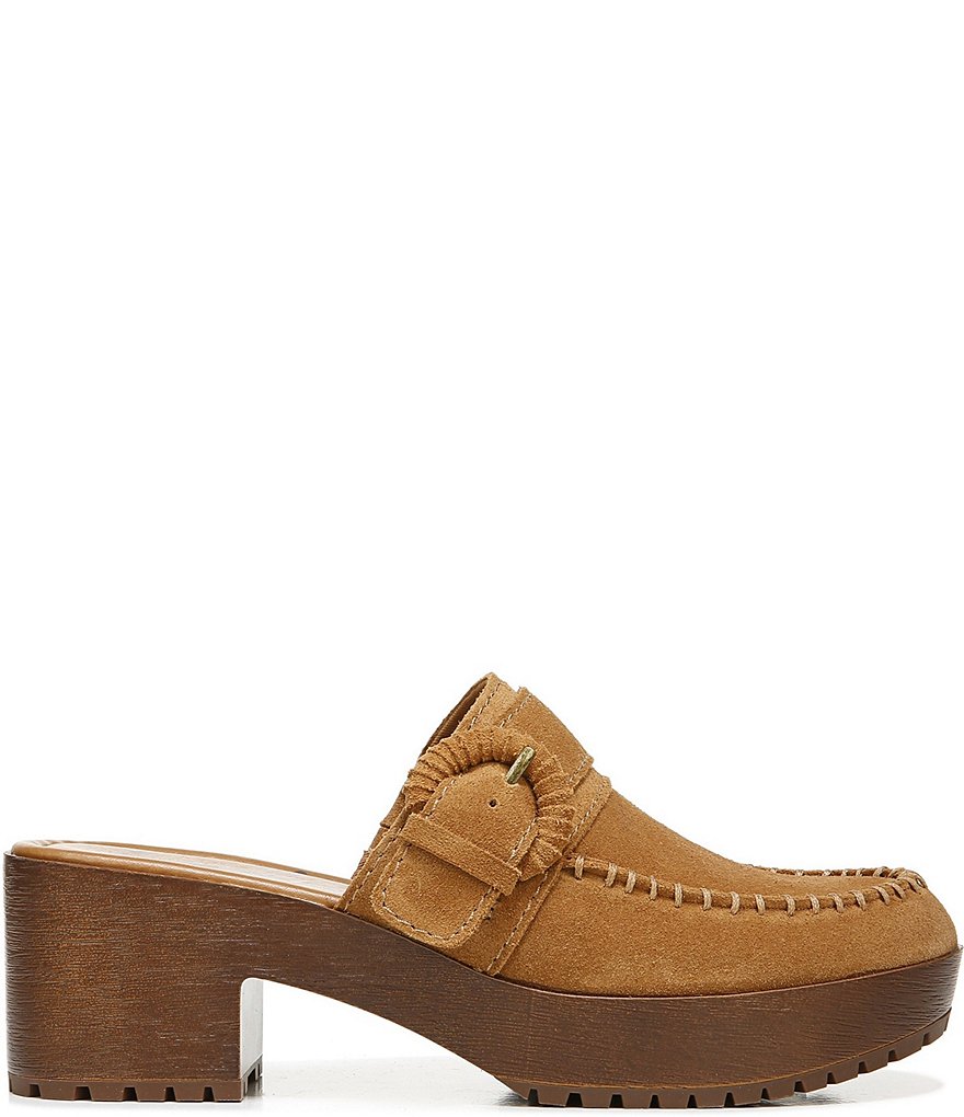 Zodiac Raine Suede Buckle Detail Block Heel Clogs
