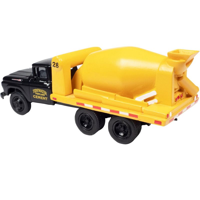 1960 Ford Cement Mixer Truck "Tidewater Concrete" Black and Yellow 1/87 (HO) Scale Model by Classic Metal Works