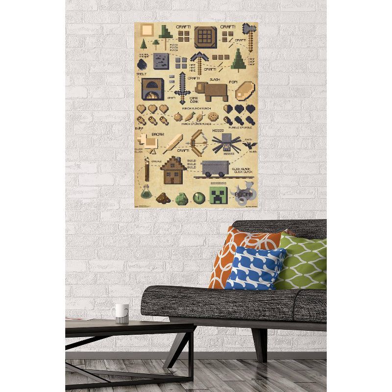 34" x 22" Minecraft: Pictographic Unframed Wall Poster - Trends International