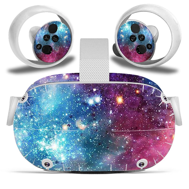 Amify Vinyl Skin Sticker for Oculus Quest 2 VR Headset Controller PVC Decals Cute Cartoon Wrap Cover for Oculus Quest 2 Accessories