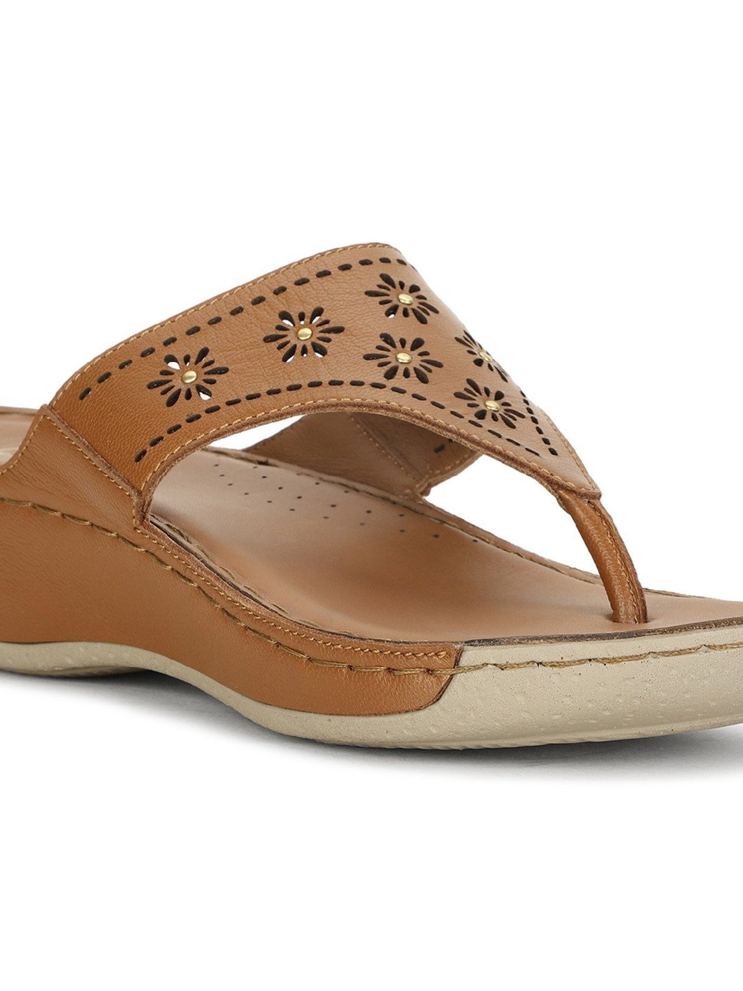 Scholl by Bata Women's Tan Thong Wedges