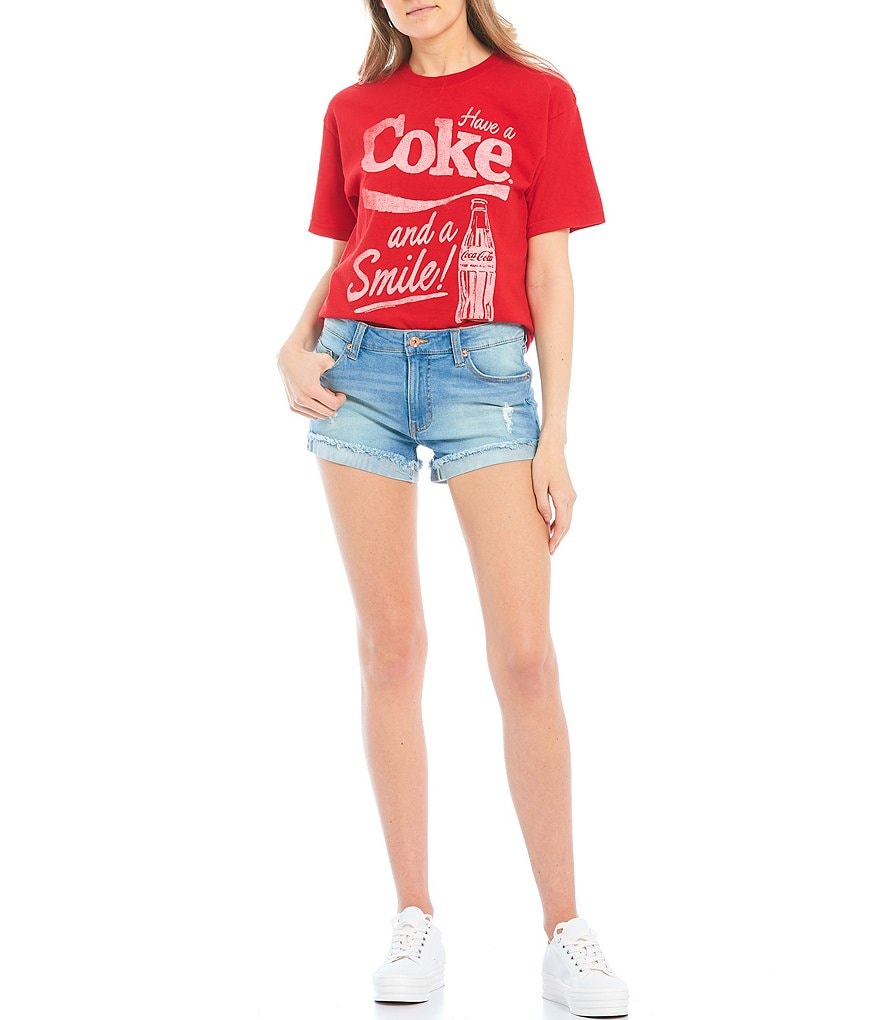 Celebrity Pink Mid-Rise 3#double; Inseam Frayed Flip Cuff Shorts