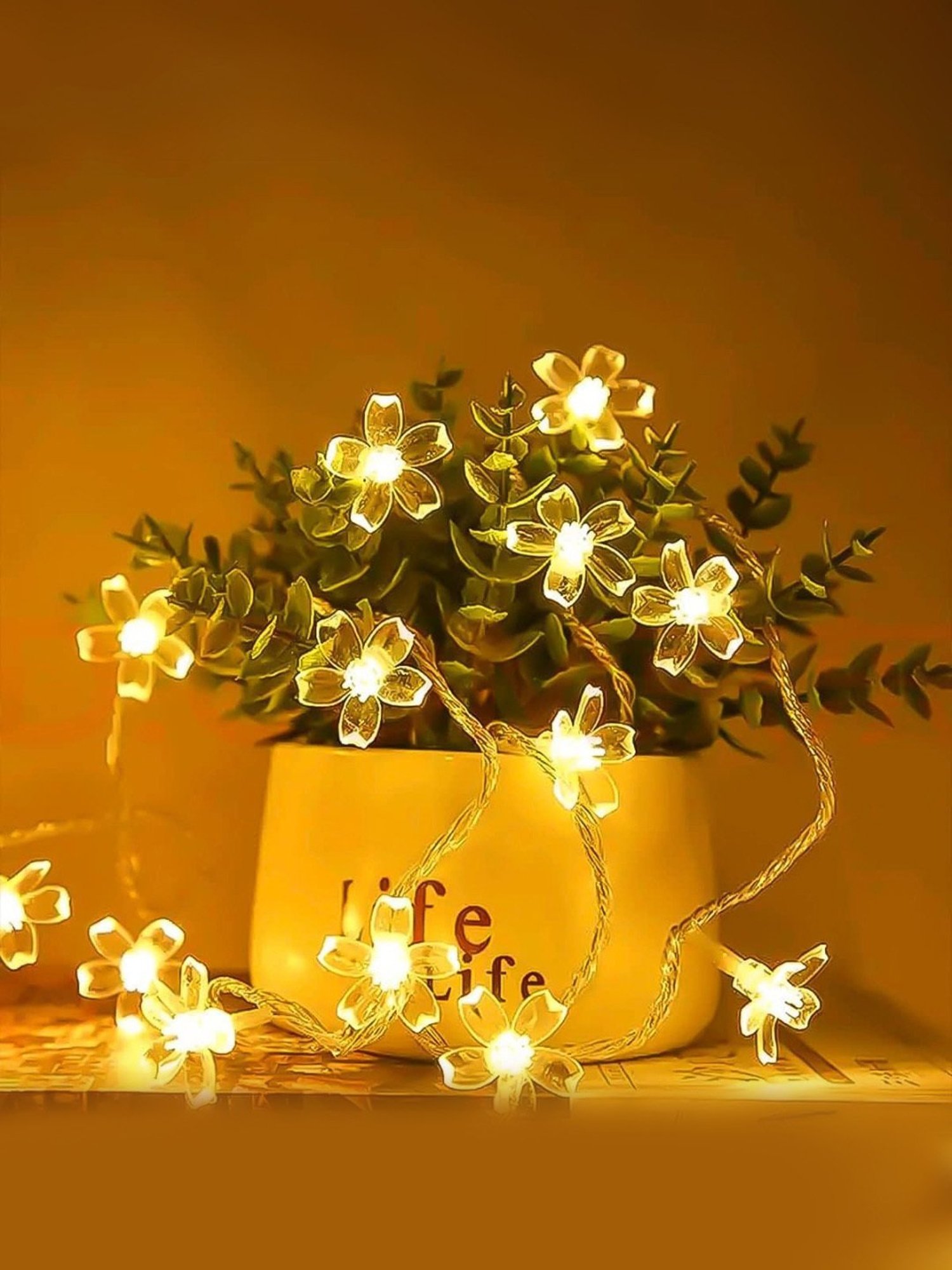 Xergy Silicone Flower LED String Fairy Lights Outdoor & Indoor for Home Decoration (Warm White)
