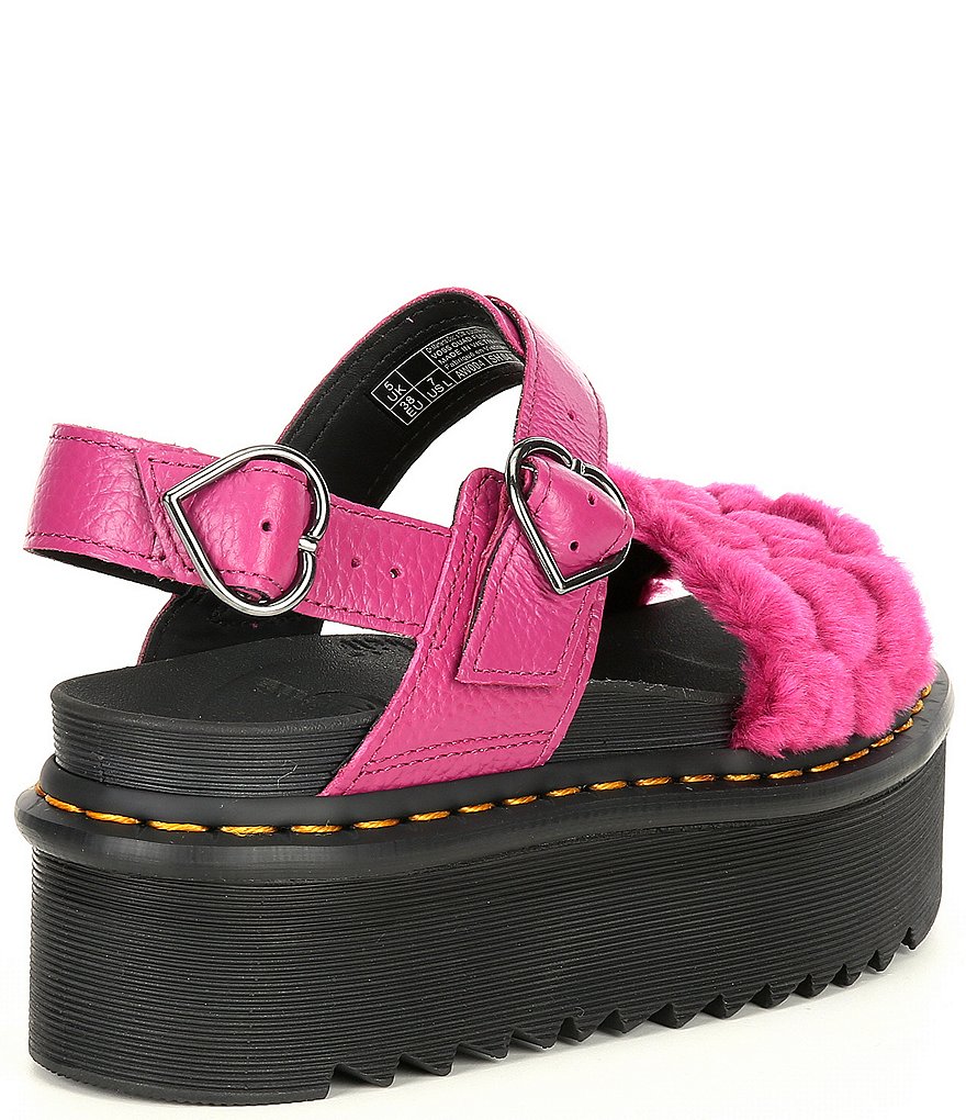 Dr. Martens Women's Voss Quad Fluffy Faux Fur Platform Sandals