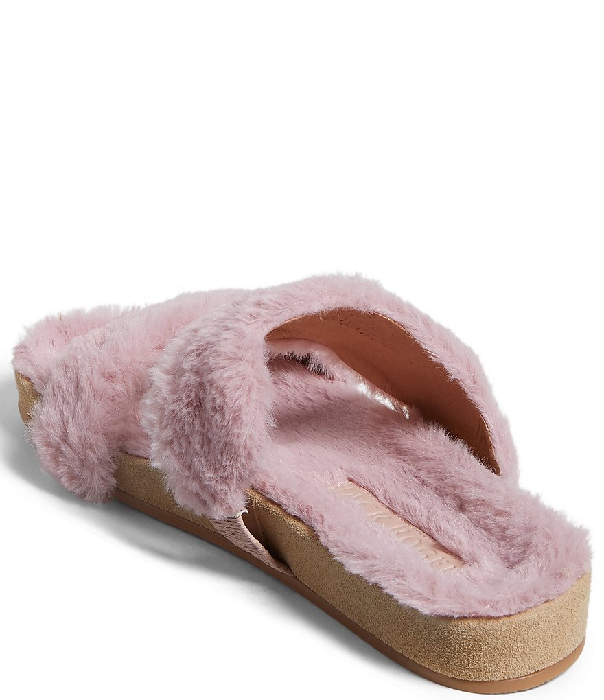 Jack Rogers Lauren Comfort Cozy Faux Fur Slides