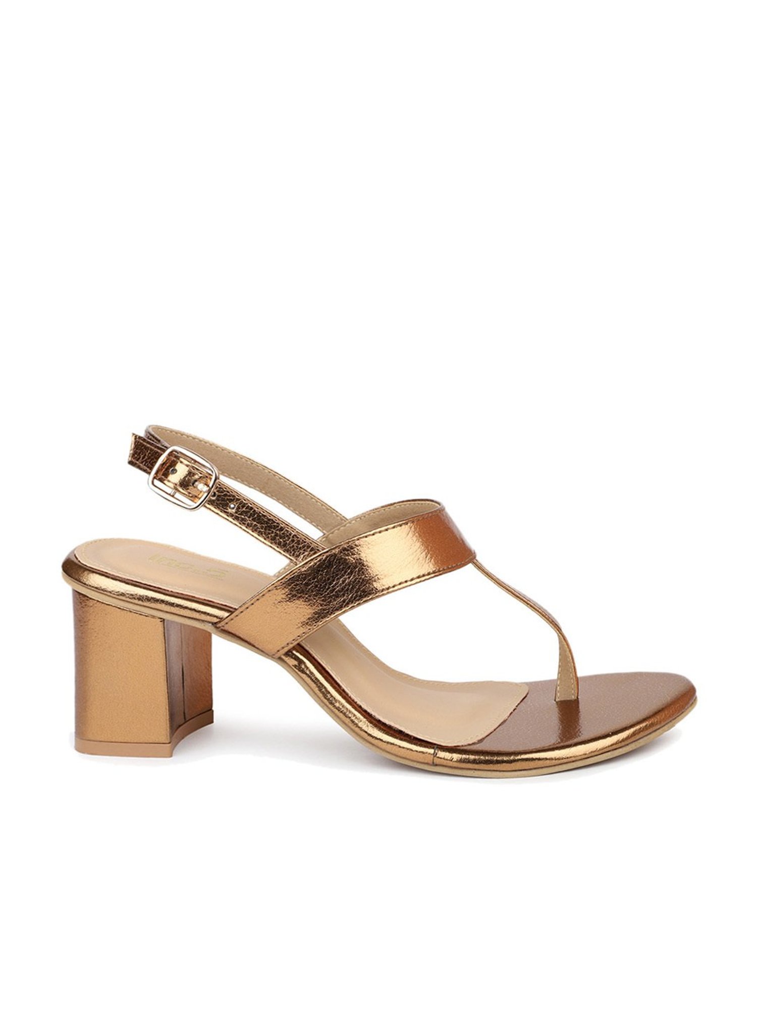 Inc.5 Women's Antique Gold Back Strap Sandals