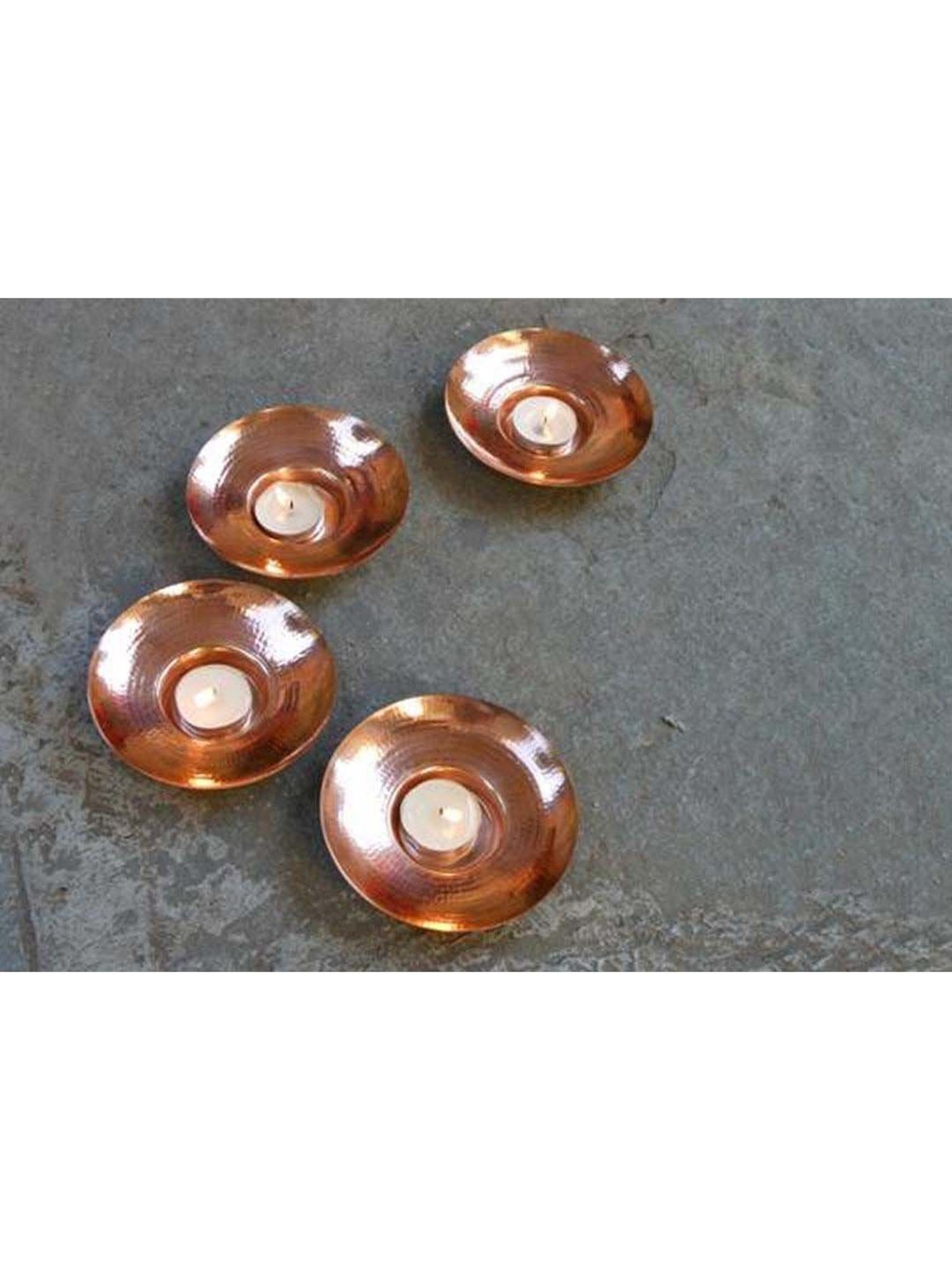 COPPRE Circle of Light Copper Tea Light Holder - Set of 1