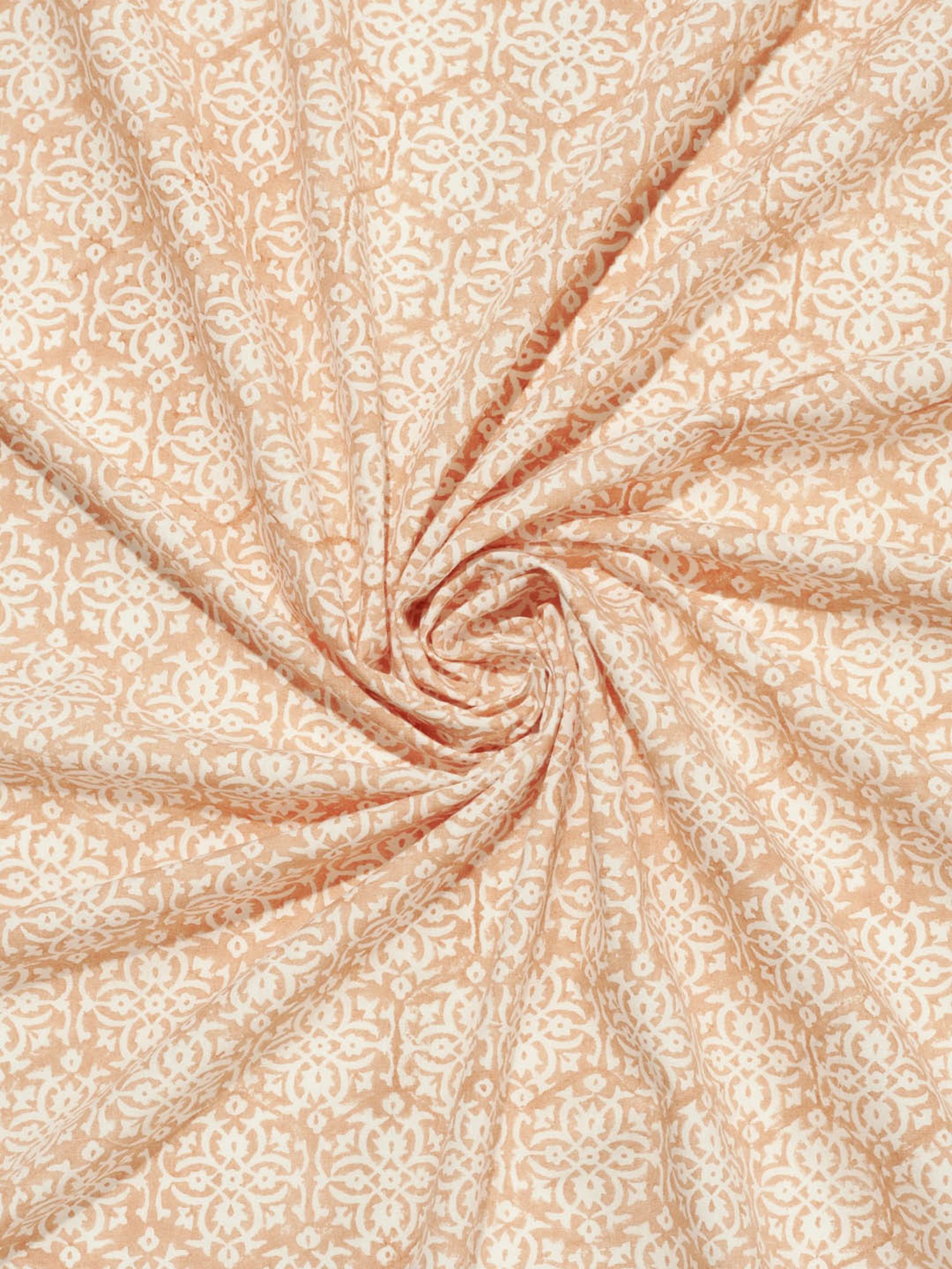 Fabindia Home Mihira Block Print Off White 180 TC Cotton Single Size Bed Sheet with 2 Pillow Covers