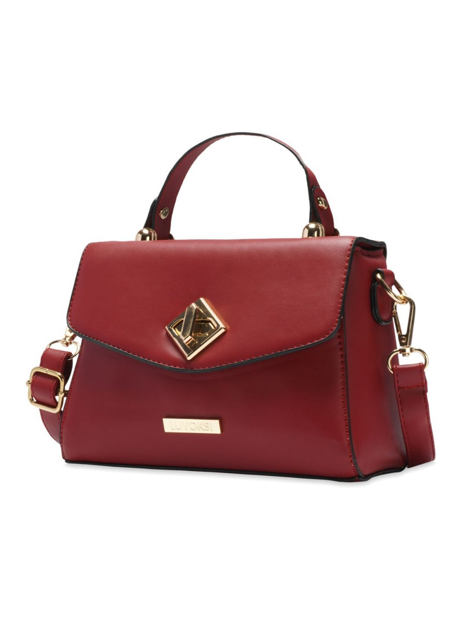 Luvoksi Maroon Solid Medium Cross Body Bag