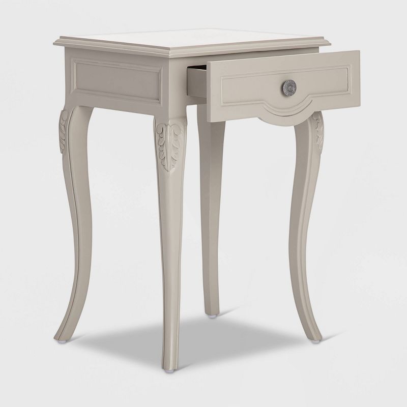 Heston End Table Nightstand with Drawers Gray - Finch