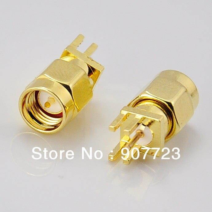 10pcs SMA Male PCB Edge Mount Solder 0.062'' RF Connector