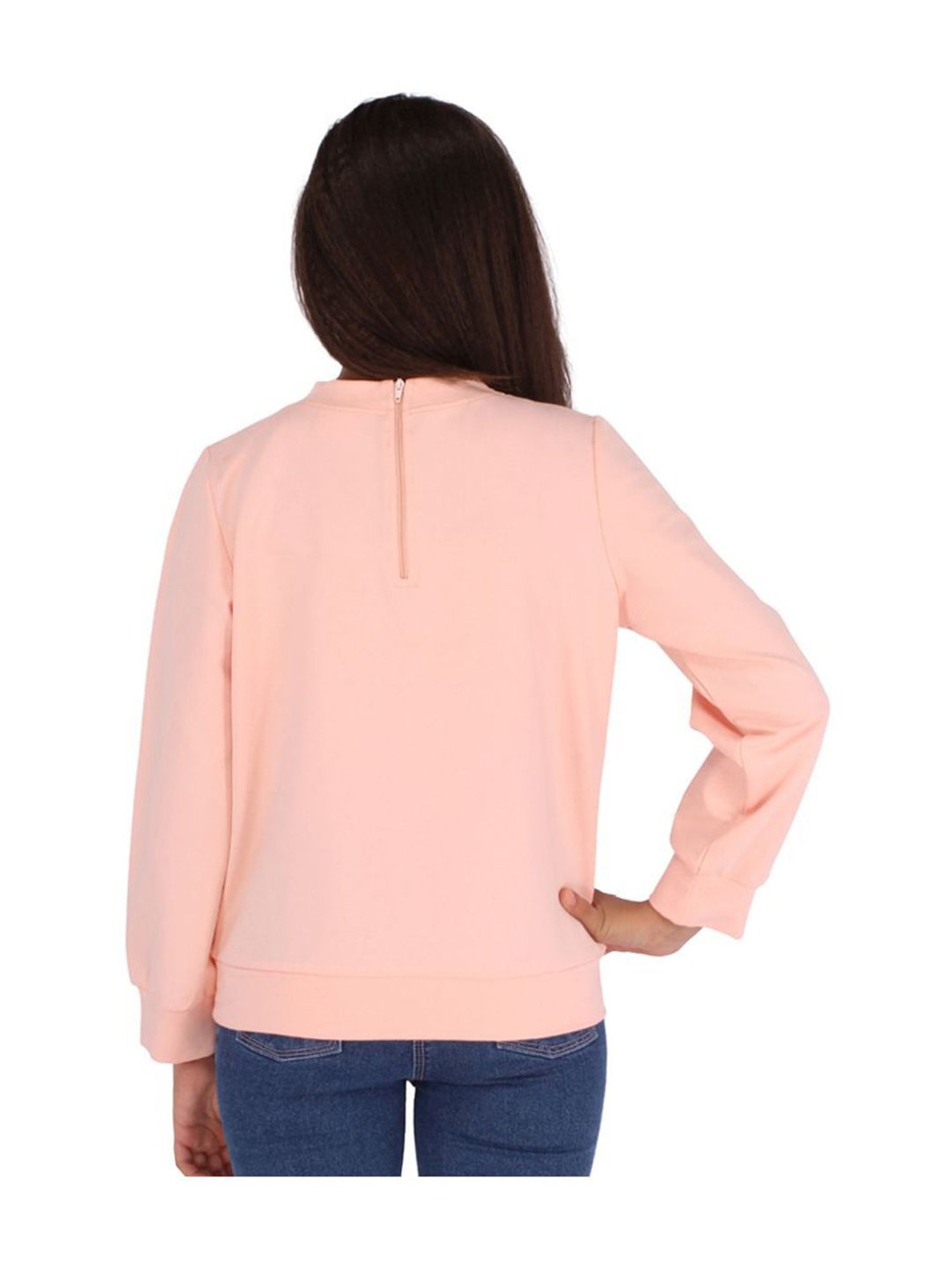 Cutecumber Kids Peach Printed Full Sleeves Top