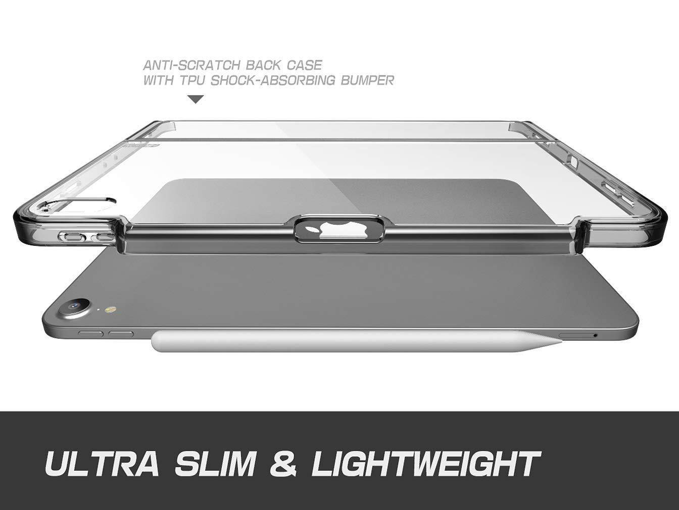 i-Blason Halo V2.0 Series Case Designed for iPad Pro 11 Inch Case 2018, [for use ONLY with Smart Keyboard; Compatible with Official Smart Cover] Hybrid Protective Case with Pencil Holder, Black, 11"