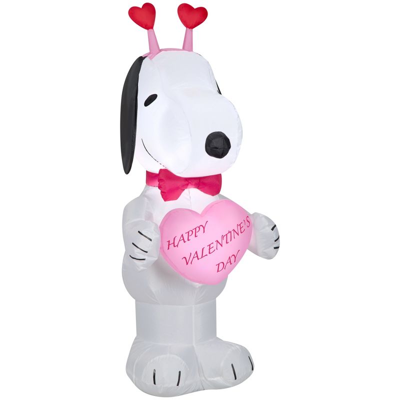 Gemmy Airblown Inflatable Valentine Snoopy, 3.5 ft Tall, pink