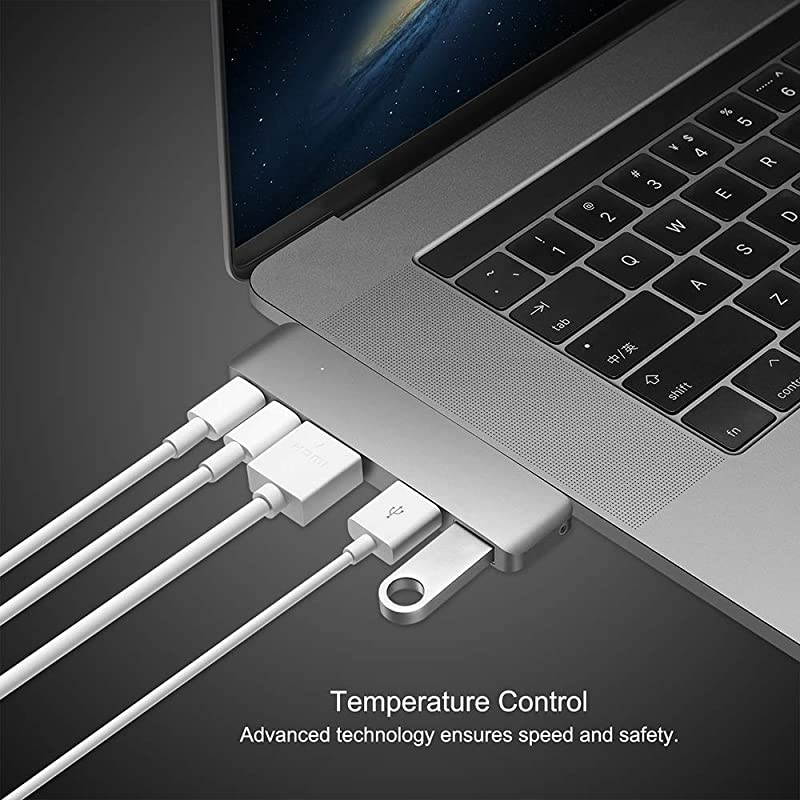 USB C Hub Adapter Dongle for MacBook Air 20182019 MacBook Pro 201920182016 Ultra Slim Type C Hub with 4K HDMI 100W Power Delivery 40Gbps Thunderbolt 3 5K60Hz and 2xUSB 30 Space Grey