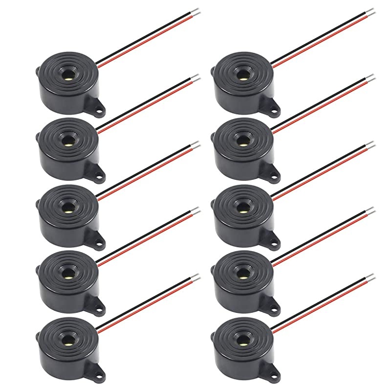 Active Piezo Buzzer 90 db with Industrial Audio Inside 2Wire Leads Electric Alarmer DC 324V 10Pcs