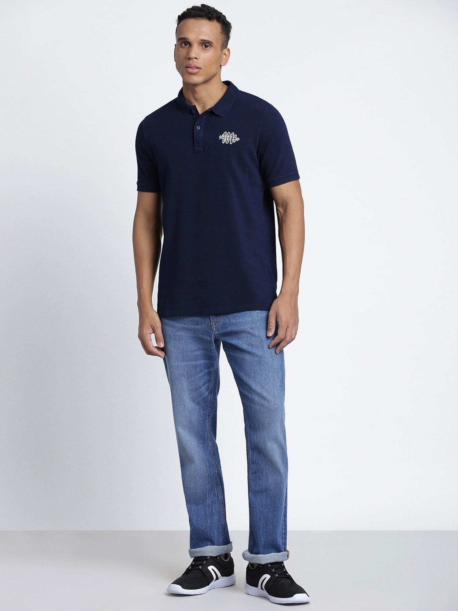 Lee Indigo Cotton Slim Fit Polo T-Shirt