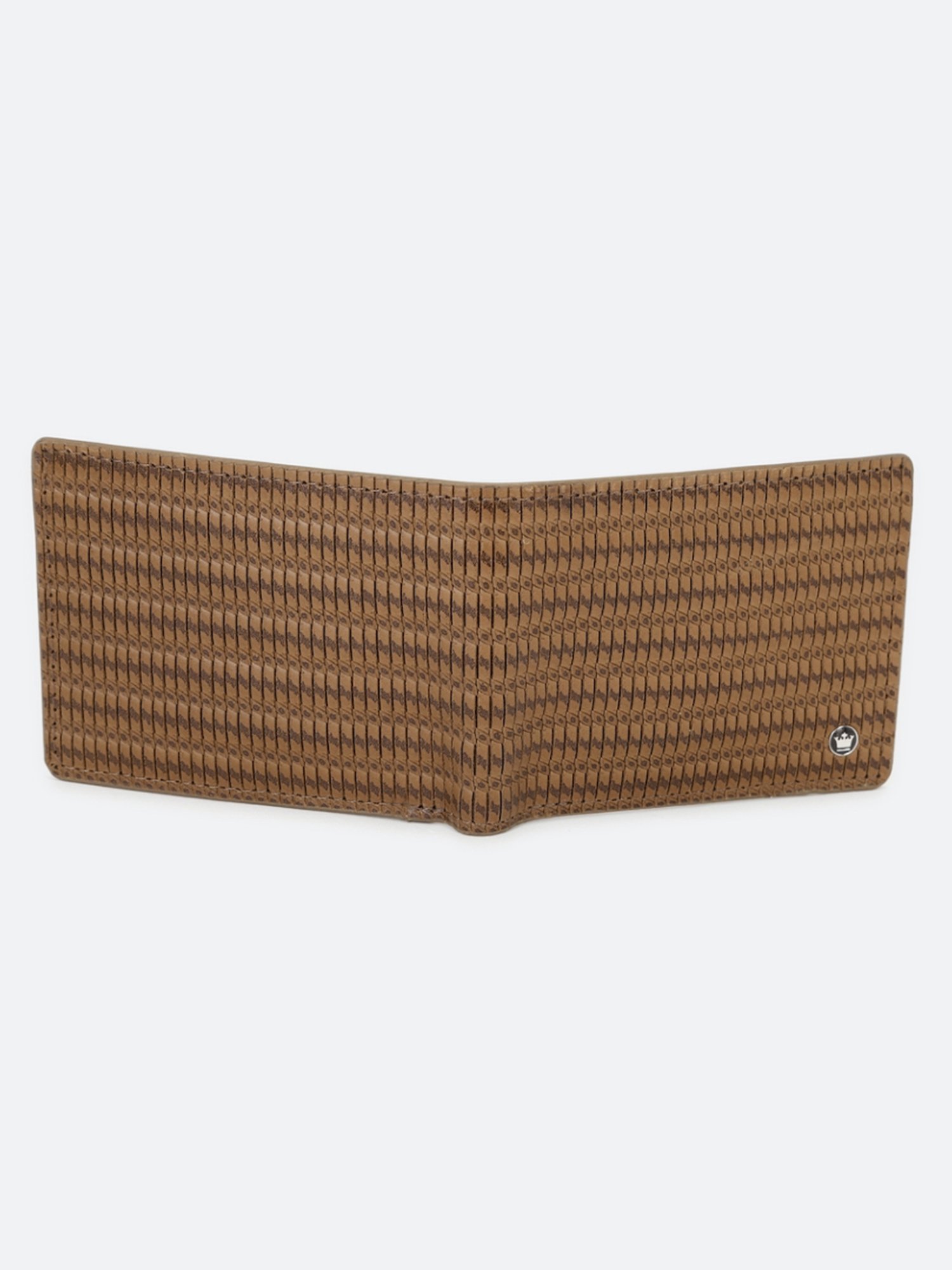 Louis Philippe Brown Leather Textured Bi-Fold Wallet