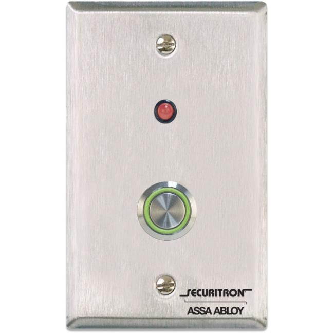 SECURITRON PB4L-2 PUSH BUTTON MOMENTARY SINGLE GANG GRN ILL. HALO