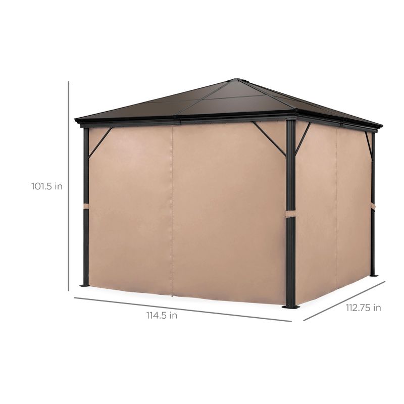 Best Choice Products 10x10ft Hardtop Gazebo, Outdoor Aluminum Canopy for Backyard, Garden w/ Side Curtains, Netting