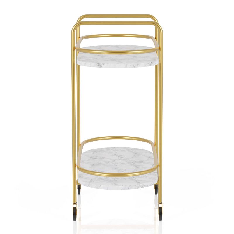 Flash Furniture Castleberry Rustic Wood Grain and Iron Kitchen Serving and Bar Cart