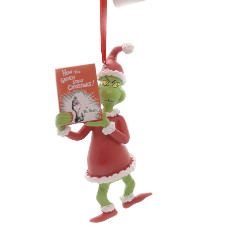 Christmas 4.5" Grich W/ Book Ornament Whoville Suess  -  Tree Ornaments