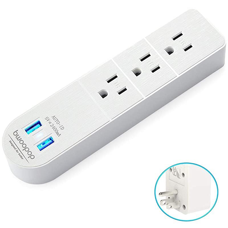 Extender Surge Protector Power Strip with USB Fast Charge24A max3 Splitterfor Cruise ShipBedroomstudent dormitorysuitable for iphoneiPADPersonal Electronicsand so on 1 pack